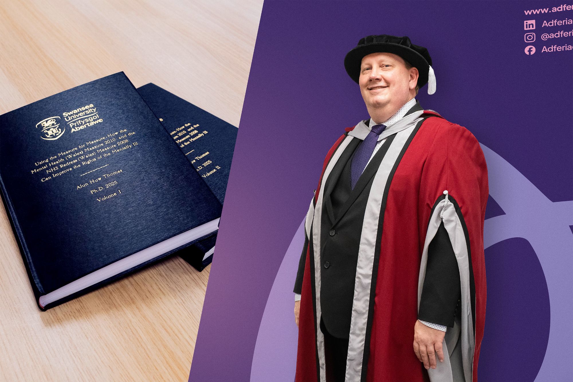 Chief Executive Alun Thomas awarded PhD for research into mental health law in Wales